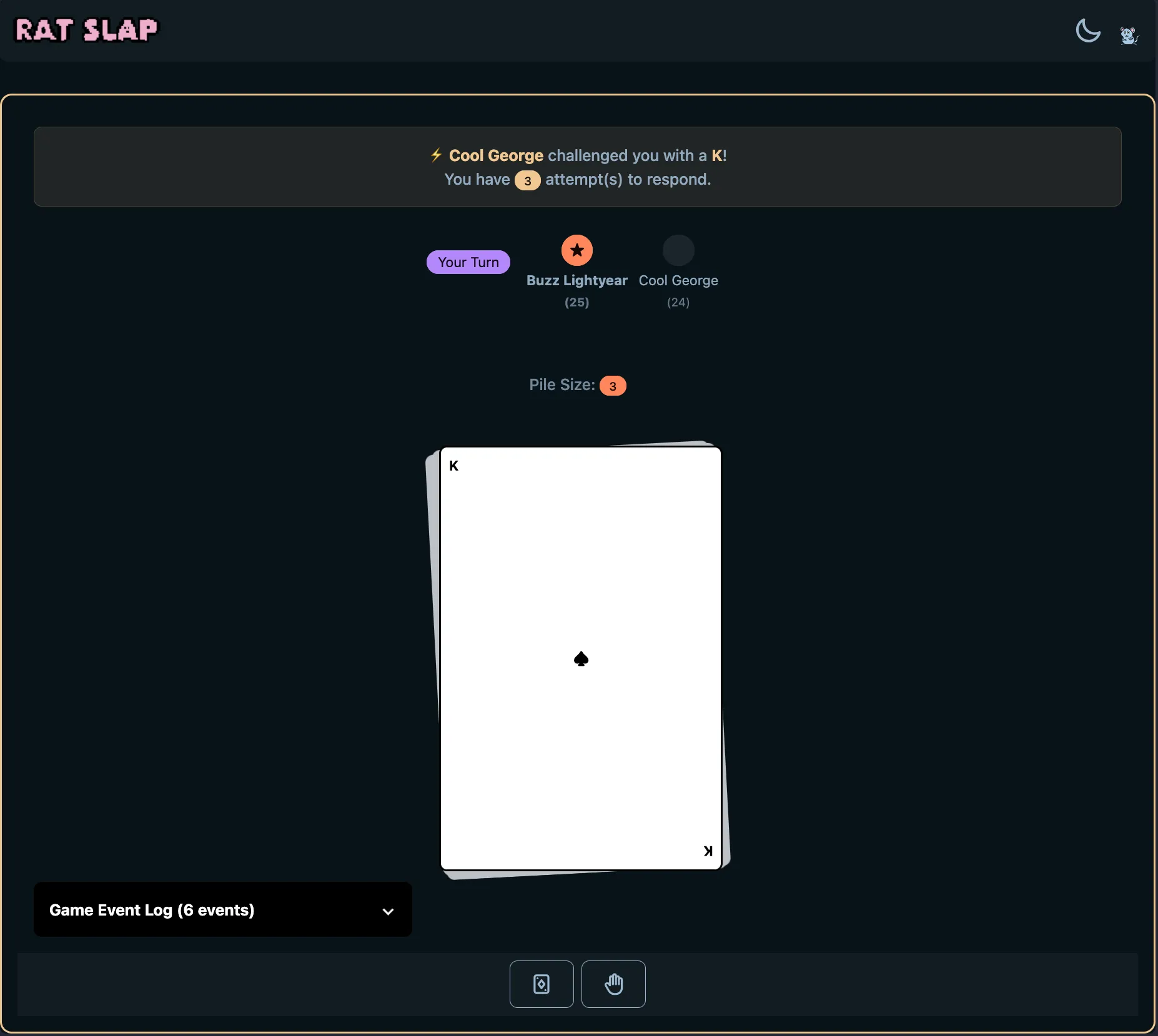 Egyptian Rat Slap in-game action